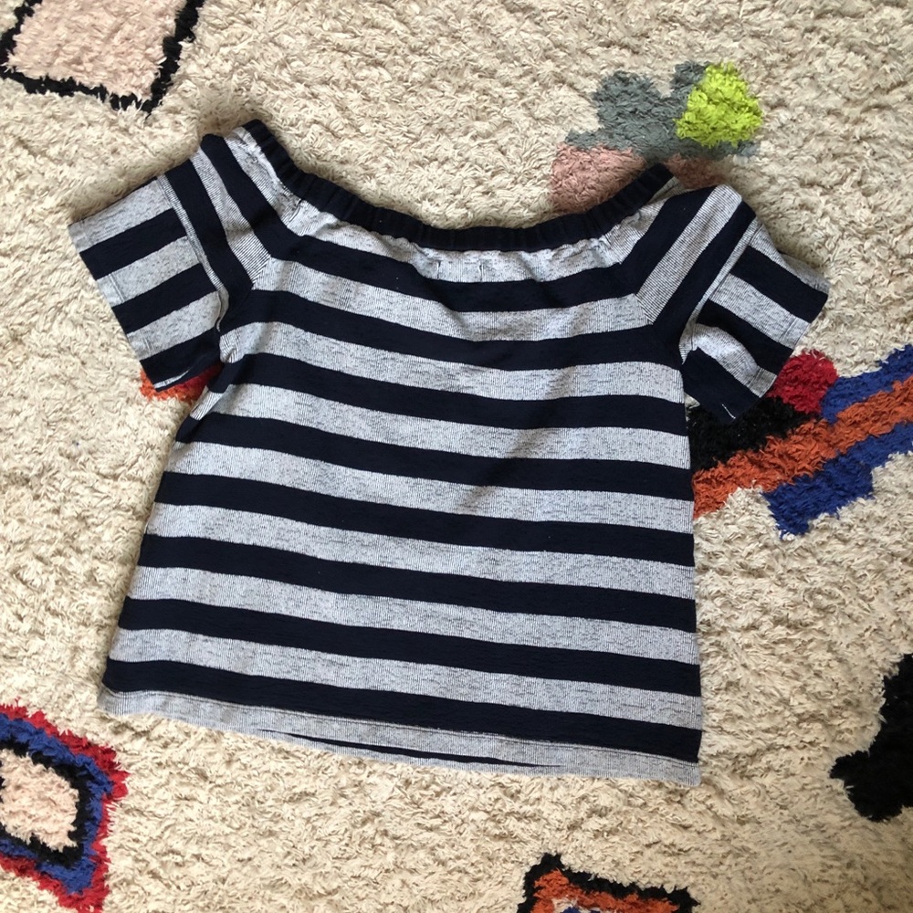 Madewell Soft Stretch Stripe Sweatshirt Top - Picture 6 of 8